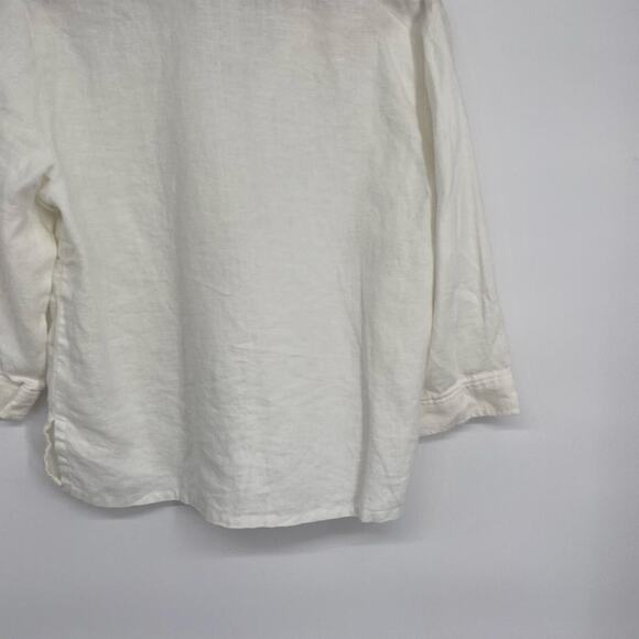 Norton Shirt Jacket Women’s Small Linen Button Up Coastal Grandma Oversized - Picture 3 of 7